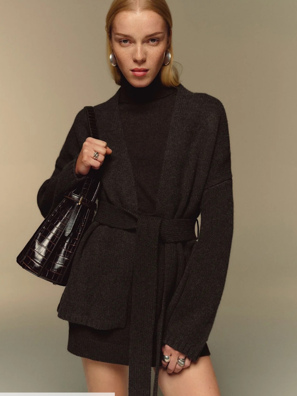 Reformation Meg Wrap Sweater Coat